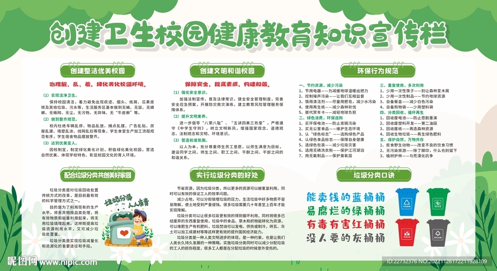创建卫生校园展板