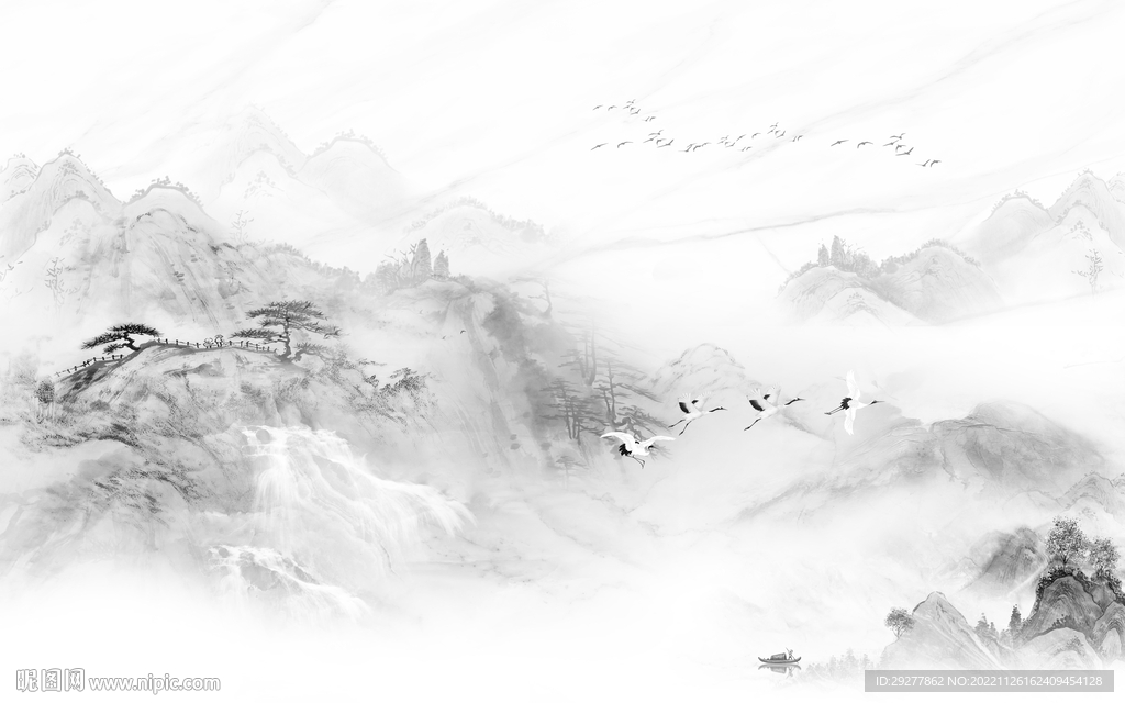 意境 大气灰色山水 TIf分层