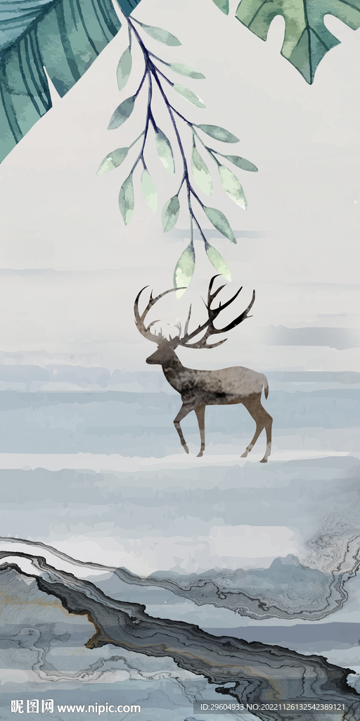 新款 新欧式玄关画 tif分层