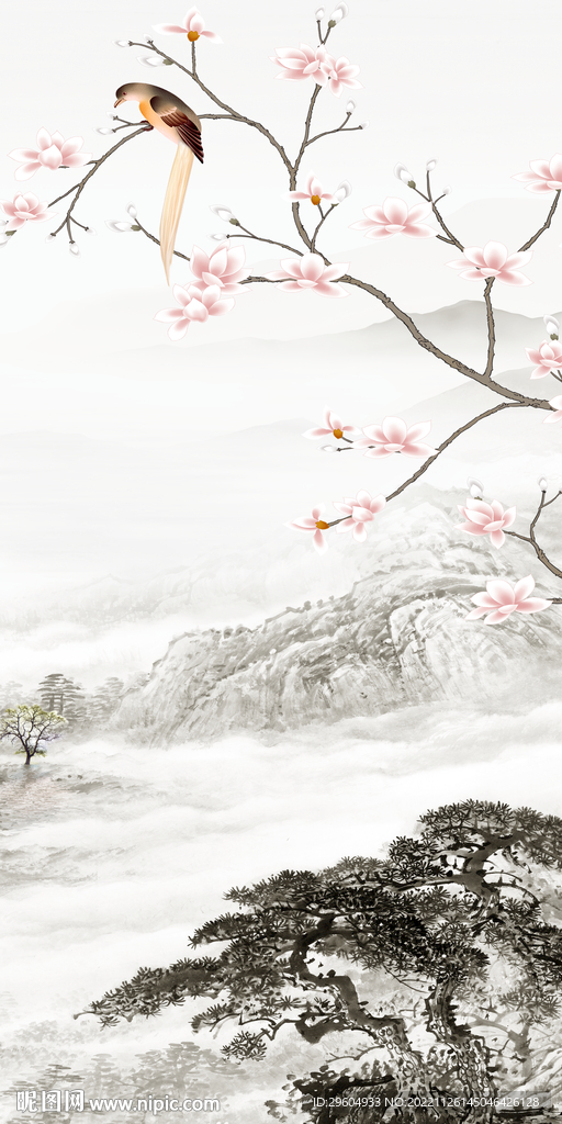 花鸟 新款高端玄关 TIf分层