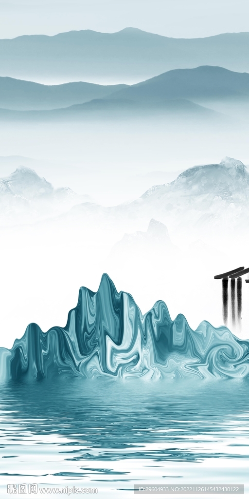 蓝色 新款高端玄关 TIf分层