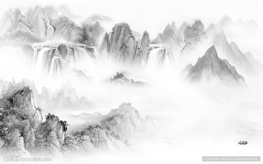 高档 最新现代山水 Tif分层