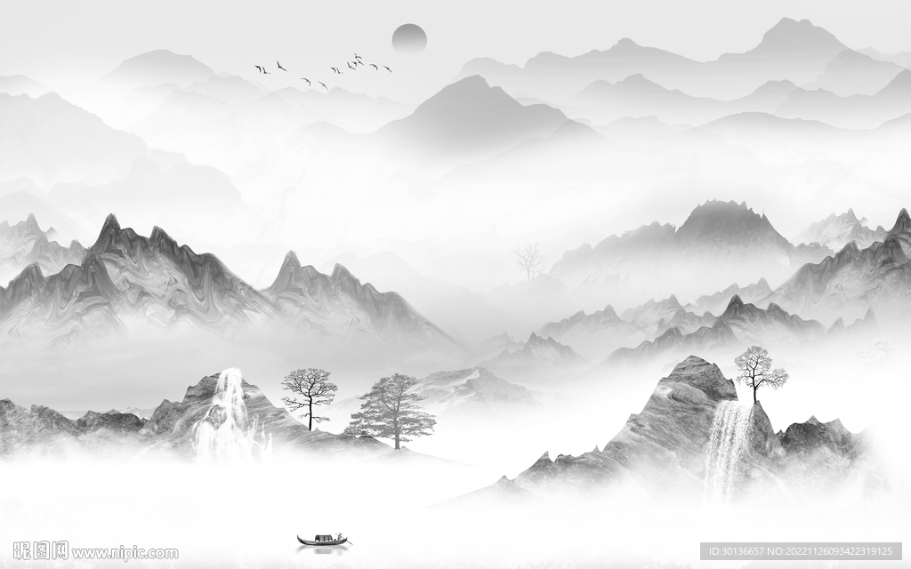 人气 最新现代山水 Tif分层