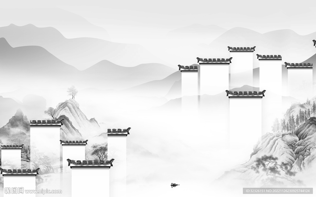 客厅沙发最新山水 tif分层画