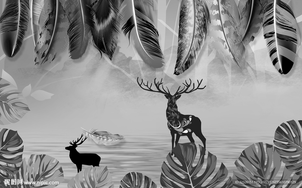 最新 灰色新无框画 TIF分层