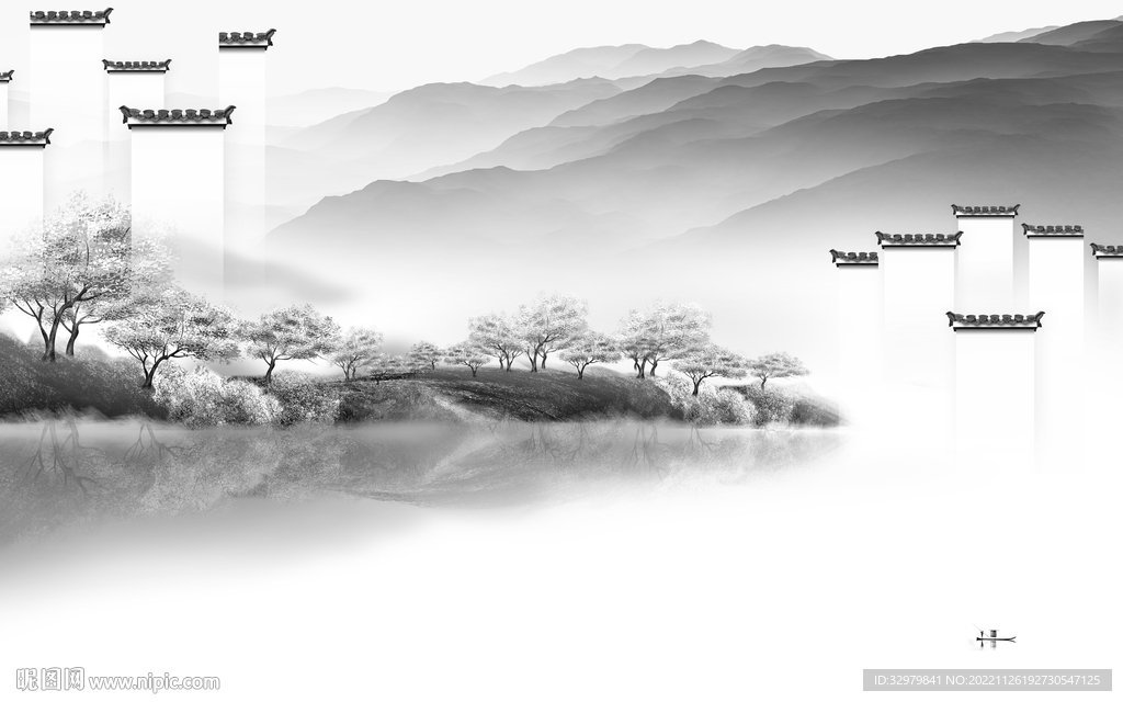 大气 意境新款山水 Tif分层