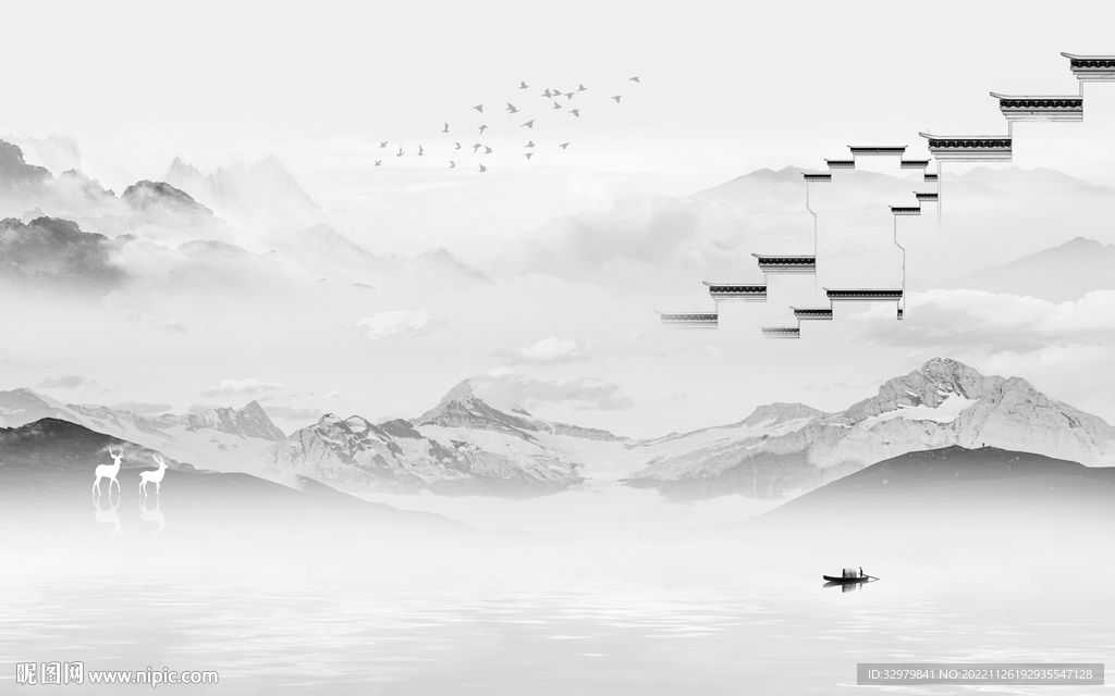 客厅 新款最新山水 Tif分层