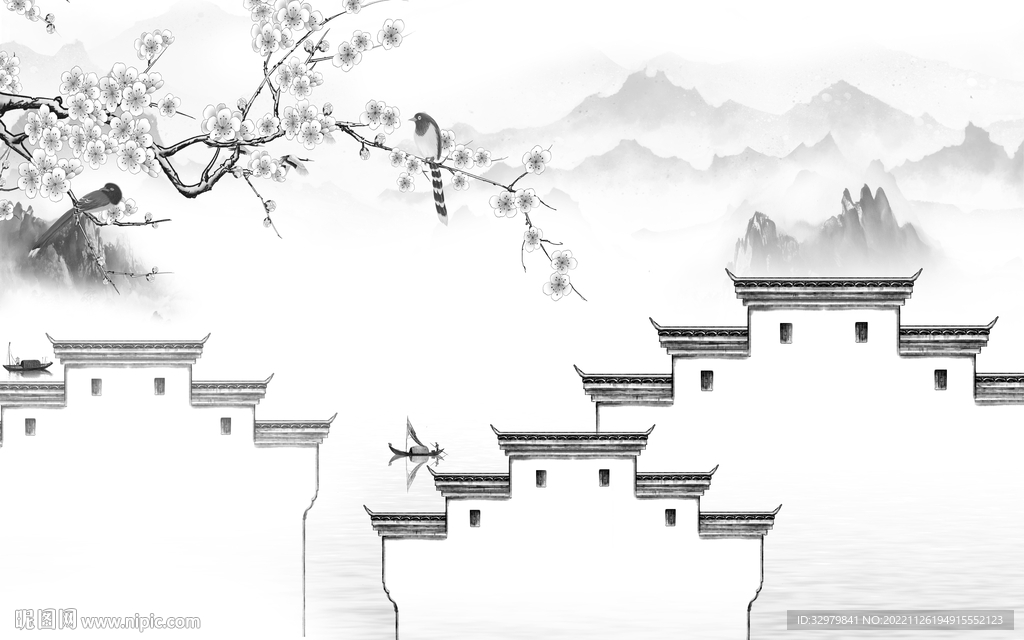 简约 新款最新山水 Tif分层