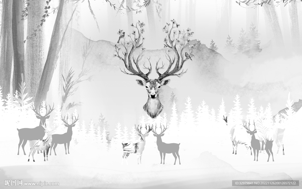 高档 灰色新装饰画 TIF分层