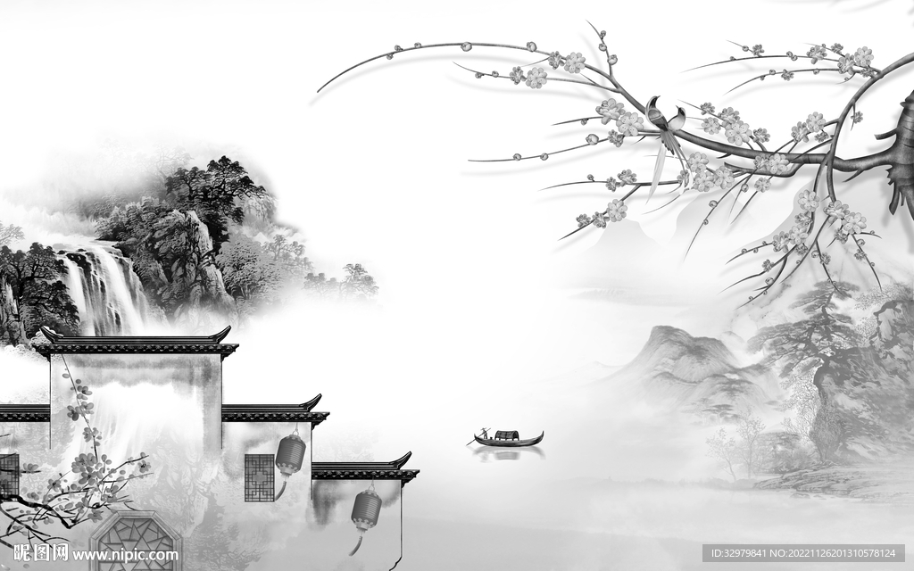 风景 新款沙发山水 Tif分层