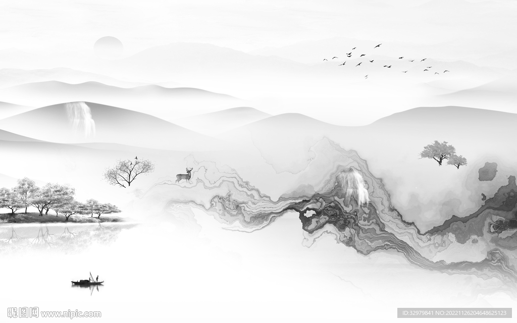 大气 新款沙发山水 Tif分层