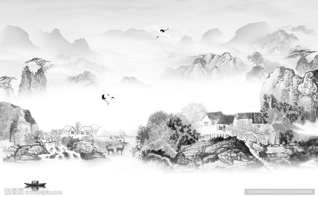 新款 高雅风景山水 tif分层