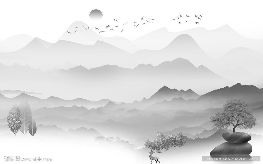 高清 高雅风景山水 tif分层