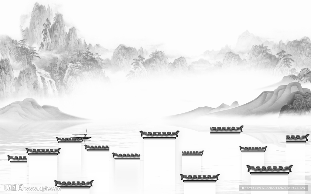 人气 高雅风景山水 tif分层