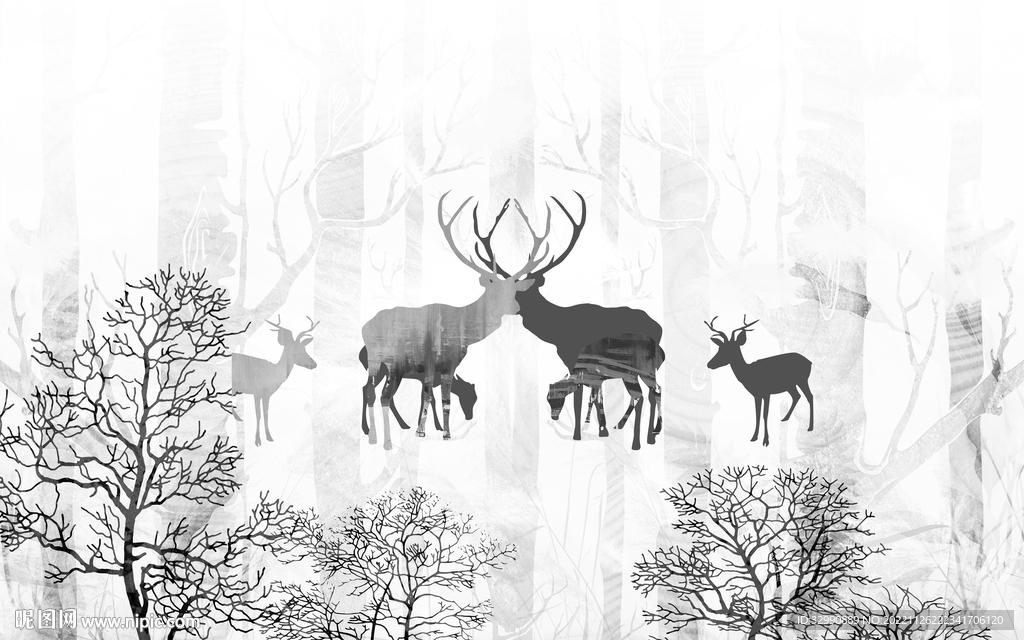 最新 灰色新装饰画 TIF分层