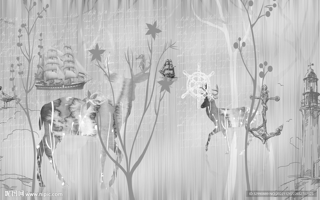 新品 灰色新装饰画 TIF分层