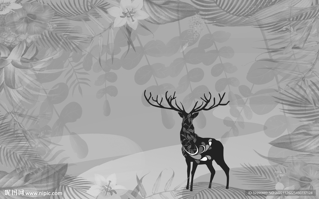 简约 灰色新装饰画 TIF分层