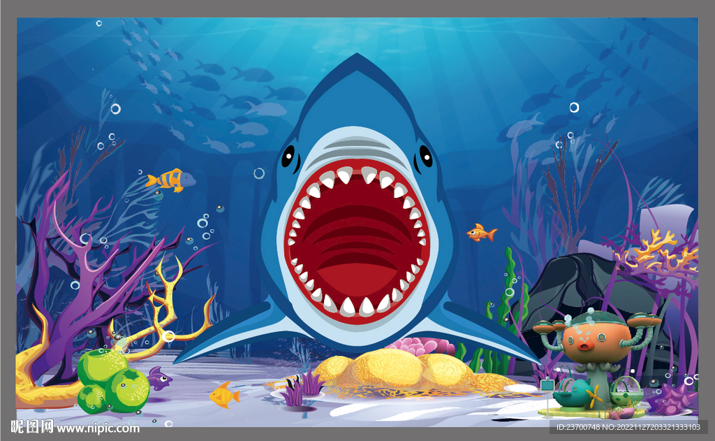 鲨鱼口夺食画面
