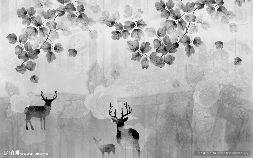 大气 灰色新无框画 TIF分层