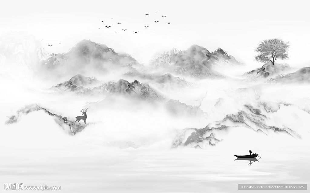 极简 最新款山水画 TiF分层