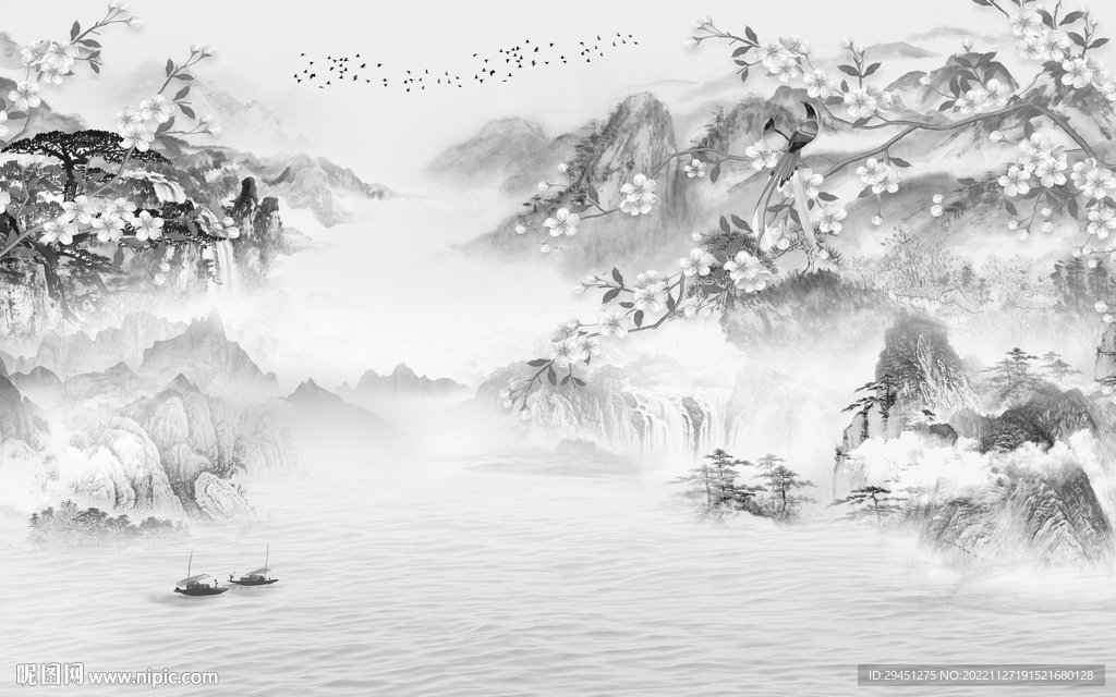 爆款 最新款山水画 TiF分层