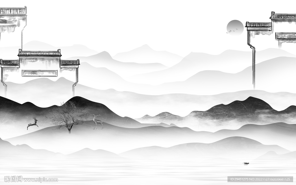 高端 最新款山水画 TiF分层