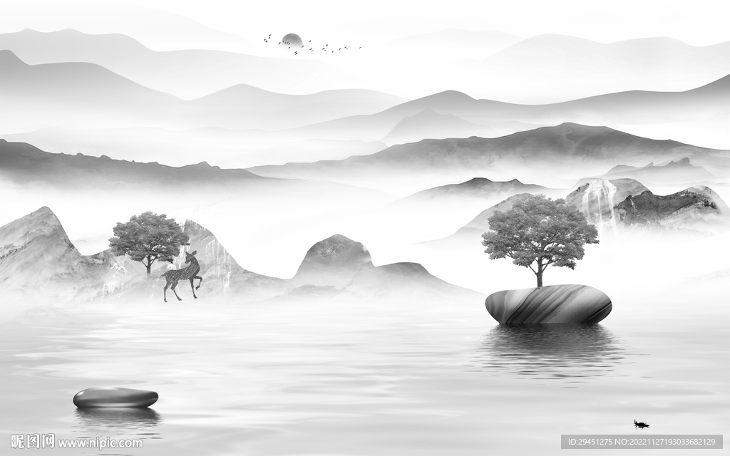 电视 最新款山水画 TiF分层