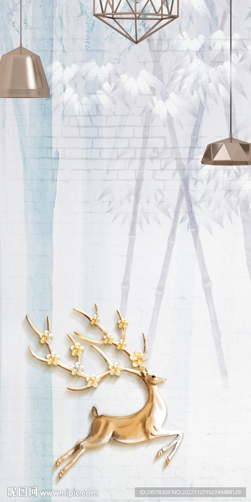 别墅 北欧玄关挂画 TIF分层