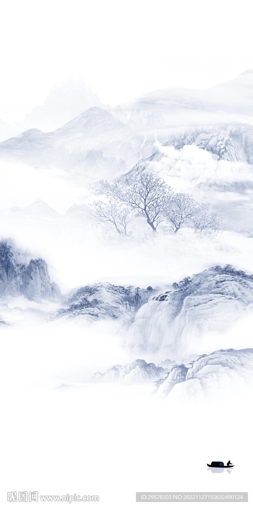 人气 山水中式玄关 TIF分层