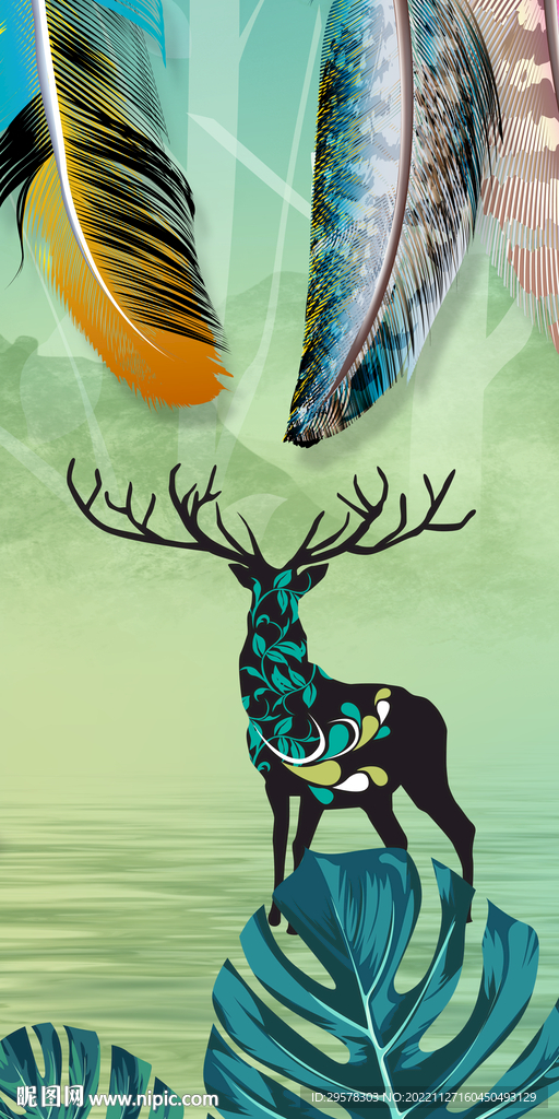 新款 欧式新玄关画 TIF分层