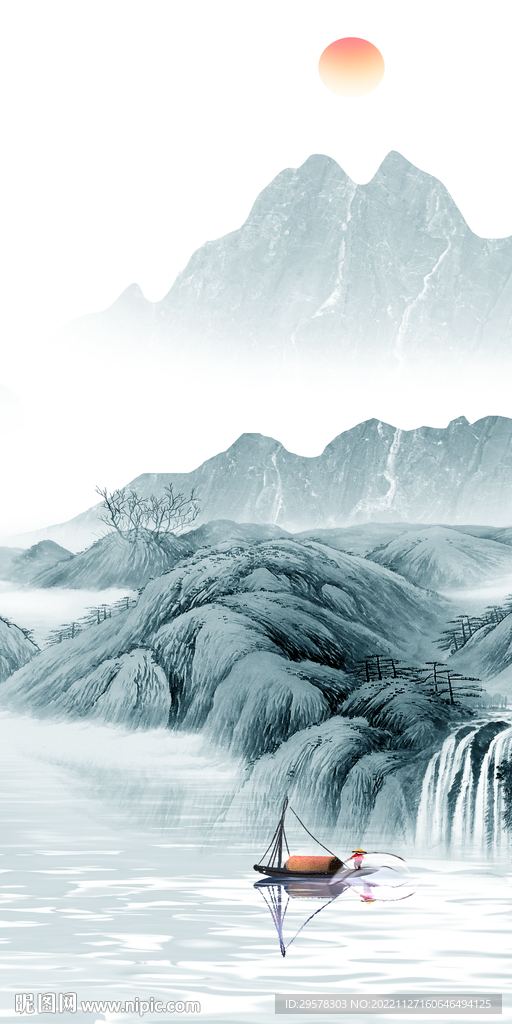 现代 山水中式玄关 TIF分层