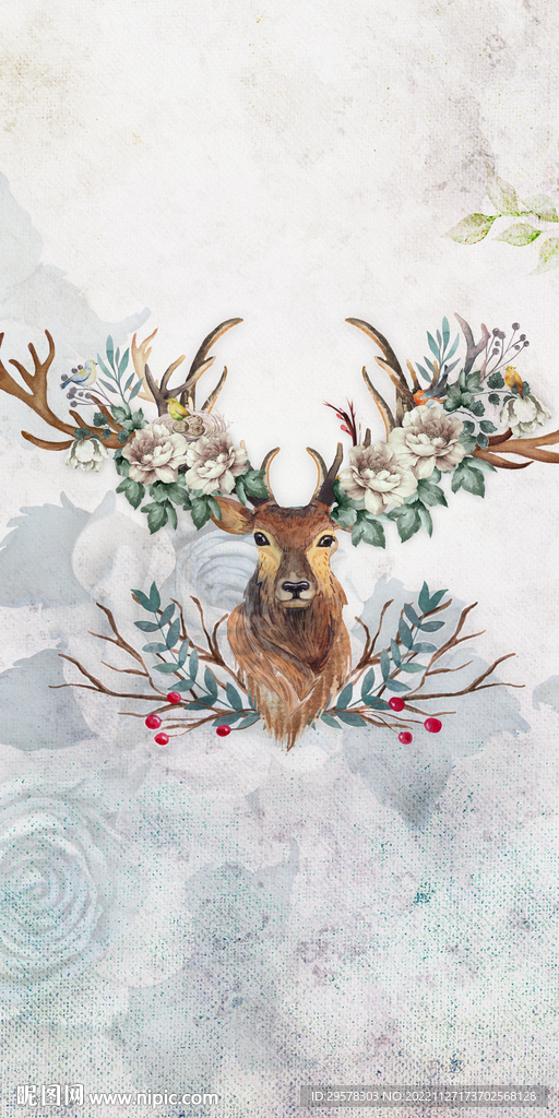 高清 北欧玄关挂画 TIF分层