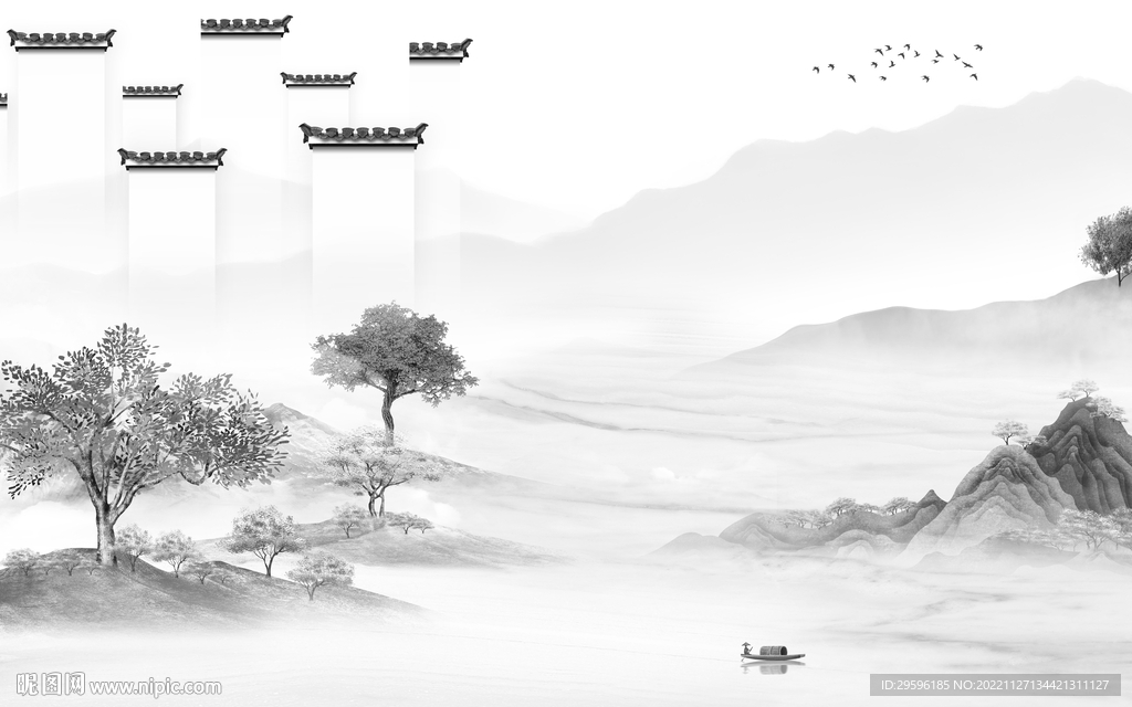 爆款 意境新山水画 TiF分层