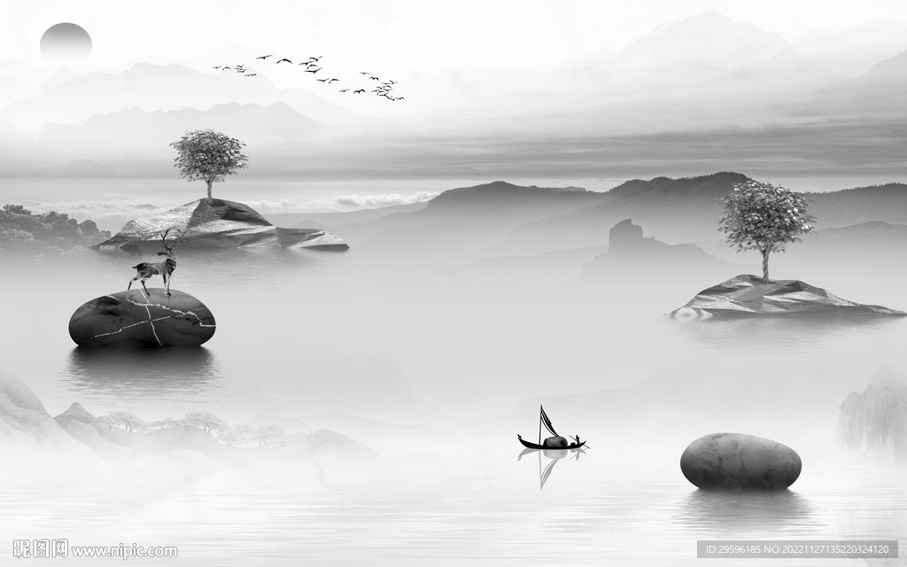 沙发 最新款山水画 TiF分层