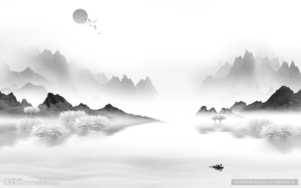 极简 最新款山水画 TiF分层