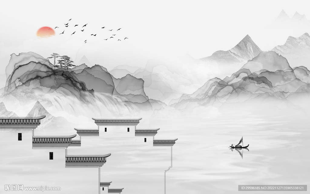 高端 最新款山水画 TiF分层