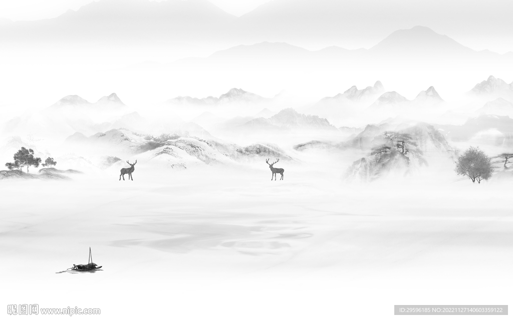 别墅 最新款山水画 TiF分层