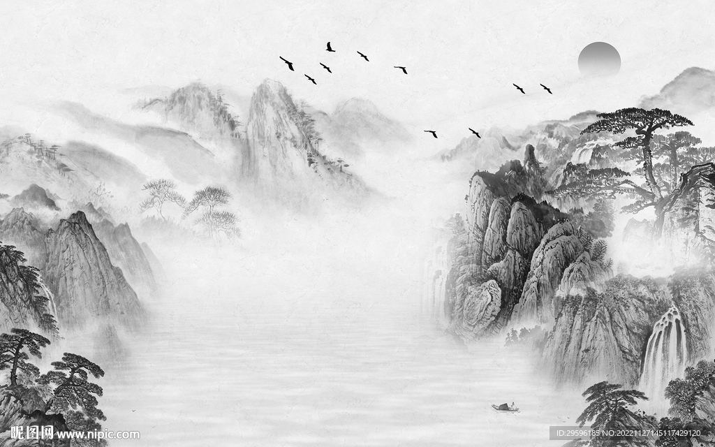 大气 最新款山水画 TiF分层