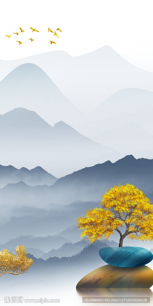 新款 通道玄关山水 TIF分层