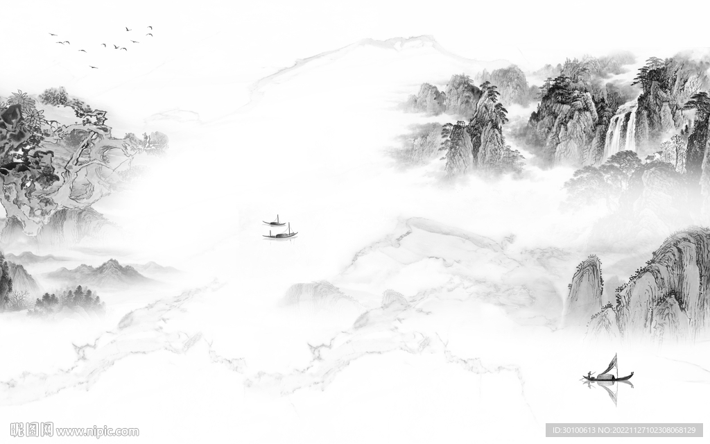 大气 高端灰色山水 tiF分层