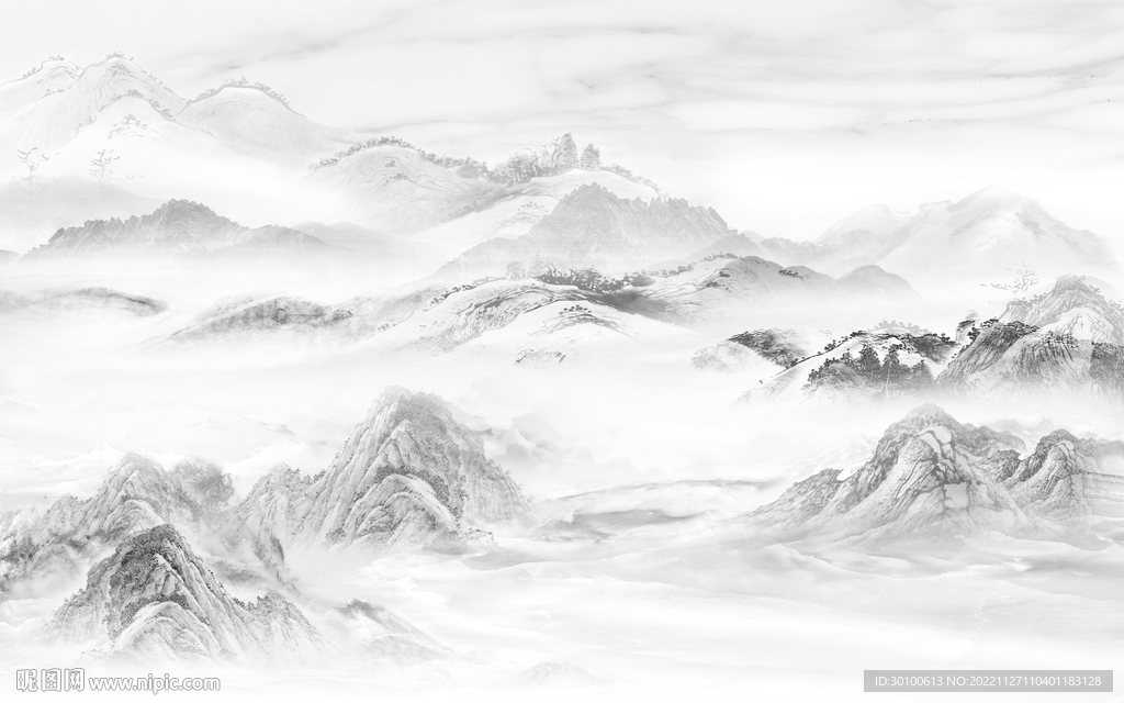 电视 高端灰色山水 tiF分层