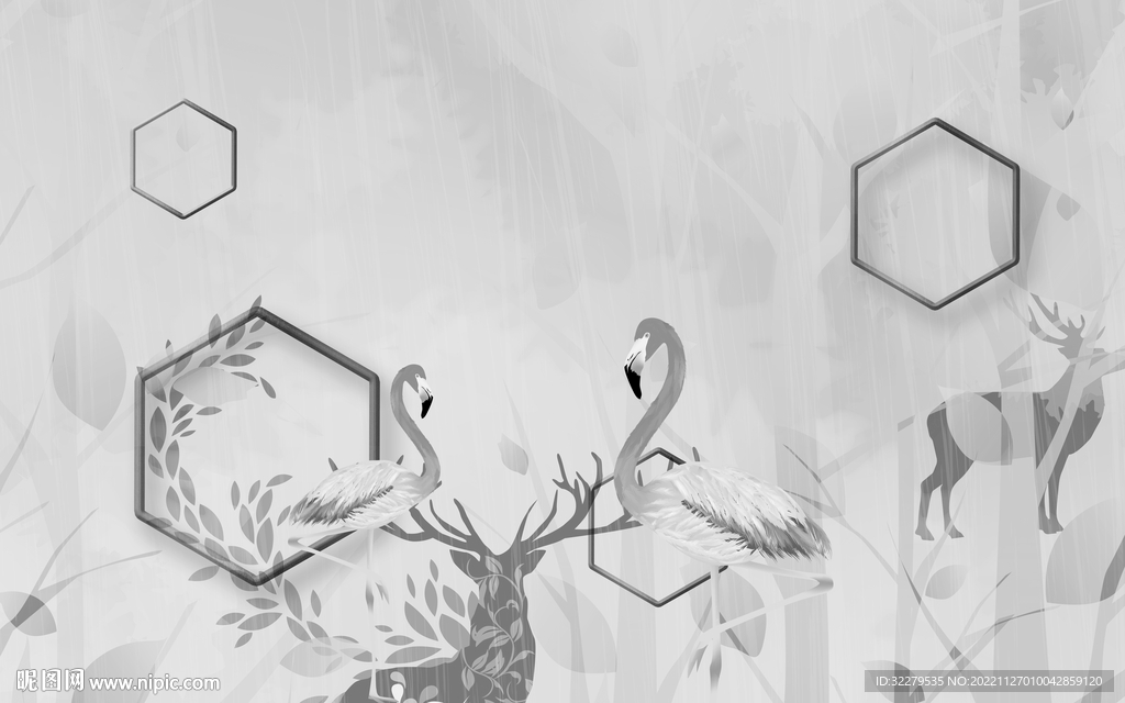 高档 灰色新无框画 TIF分层