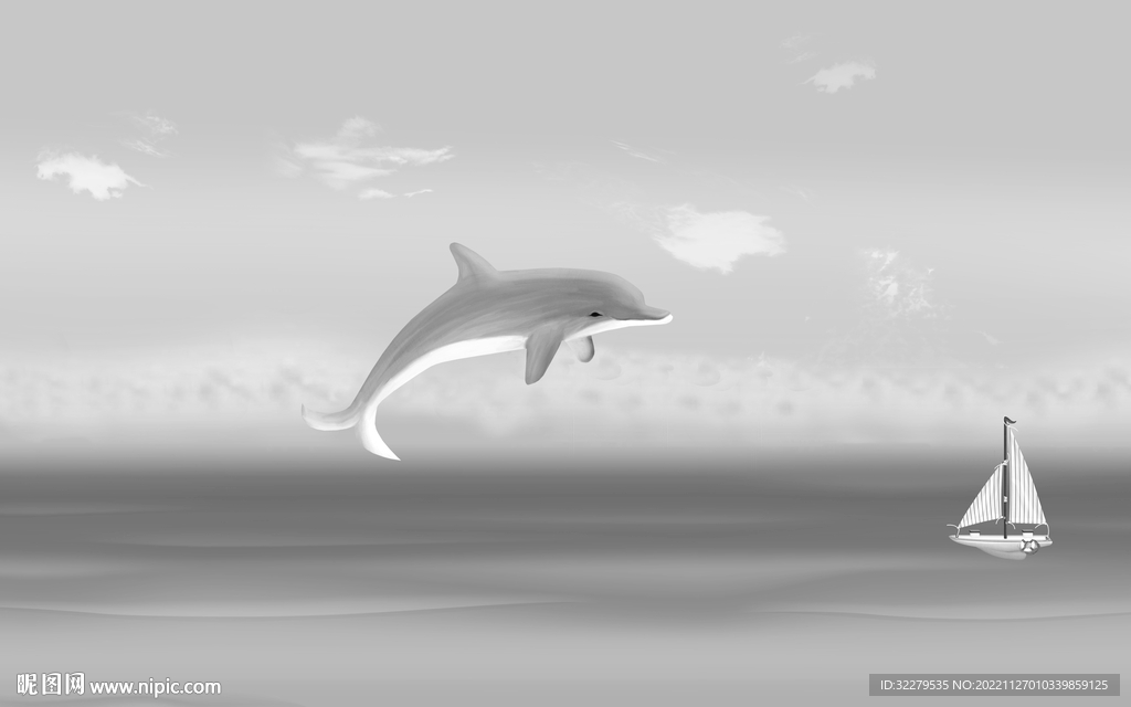 高清 灰色新无框画 TIF分层