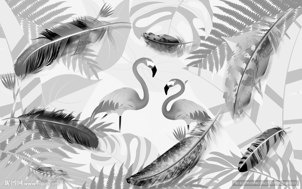 客厅 灰欧式无框画 TIF分层