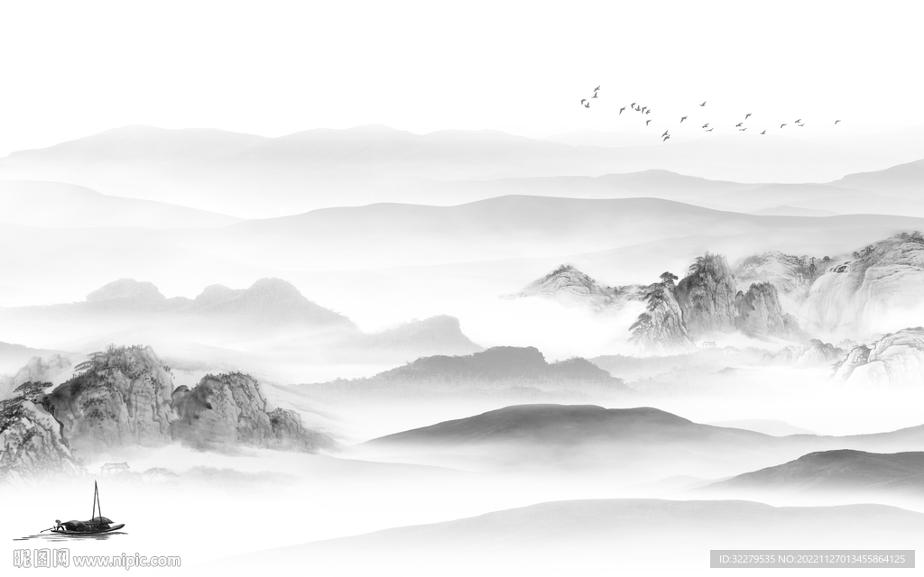 别墅 现代意境山水 TiF分层