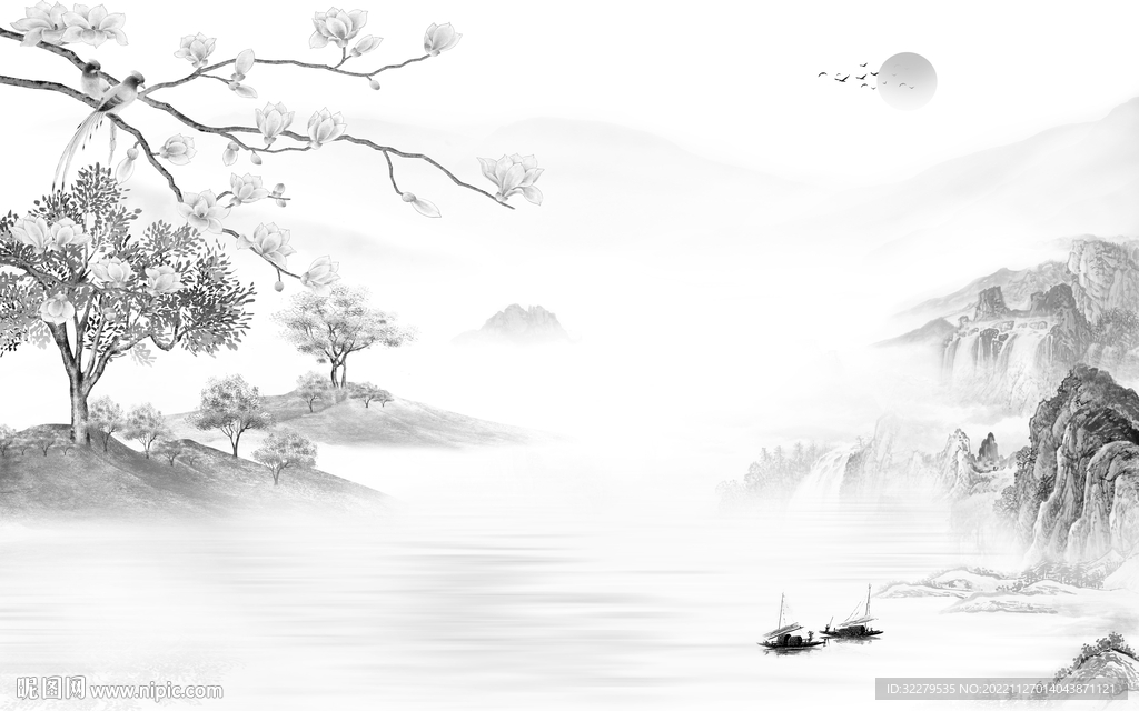 中式 现代意境山水 TiF分层