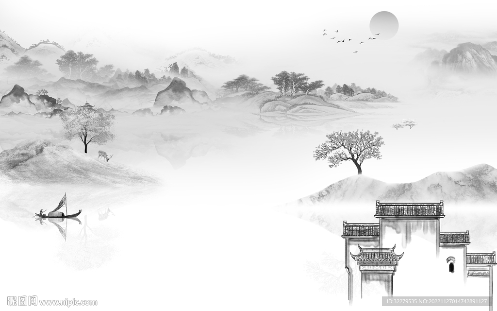 客厅 现代意境山水 TiF分层