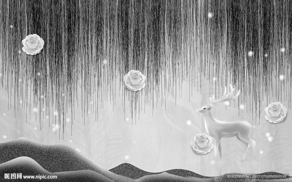 豪华 灰欧式无框画 TIF分层