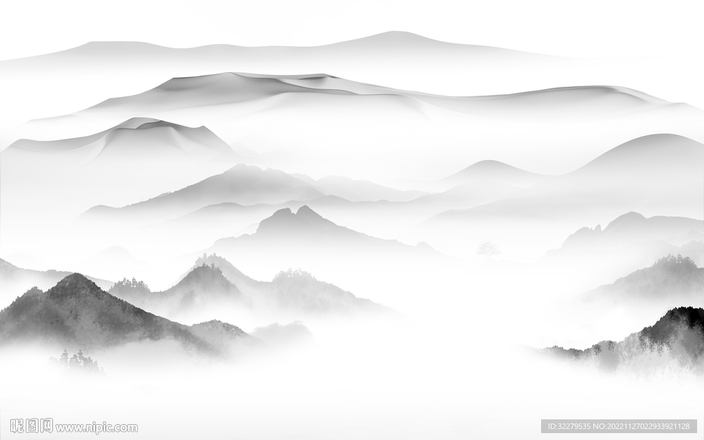 人气 现代意境山水 TiF分层