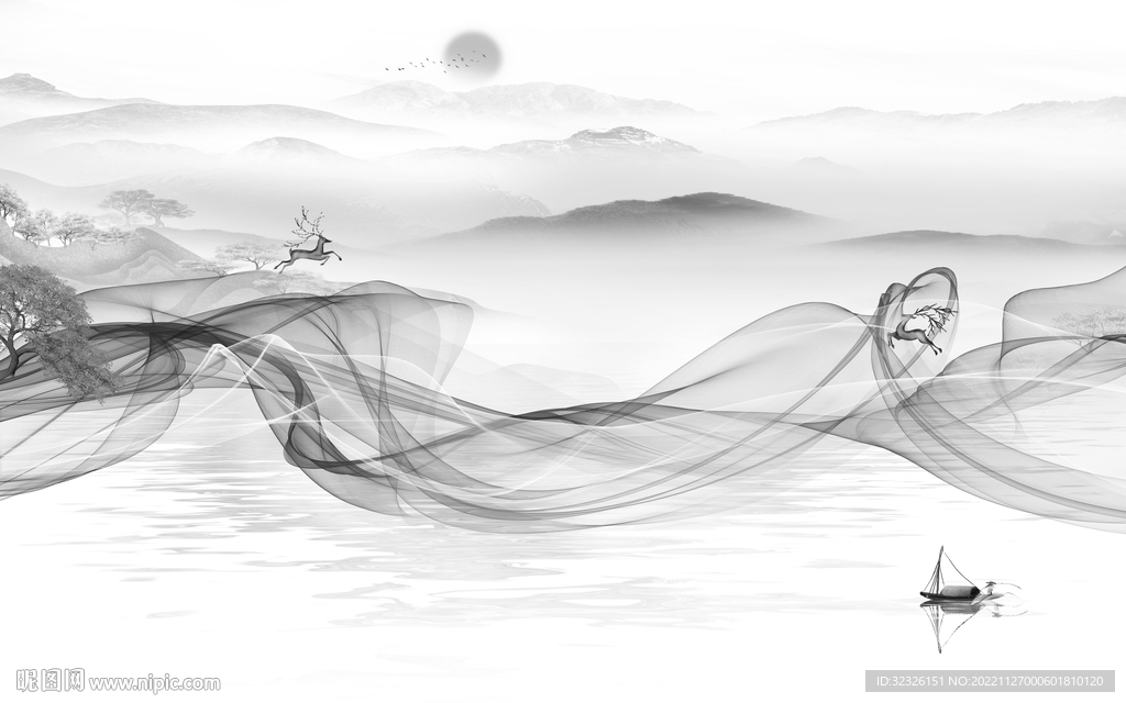 现代 沙发最新山水 tif分层